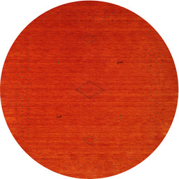 Round Machine Washable Contemporary Neon Red Rug, wshcon2321