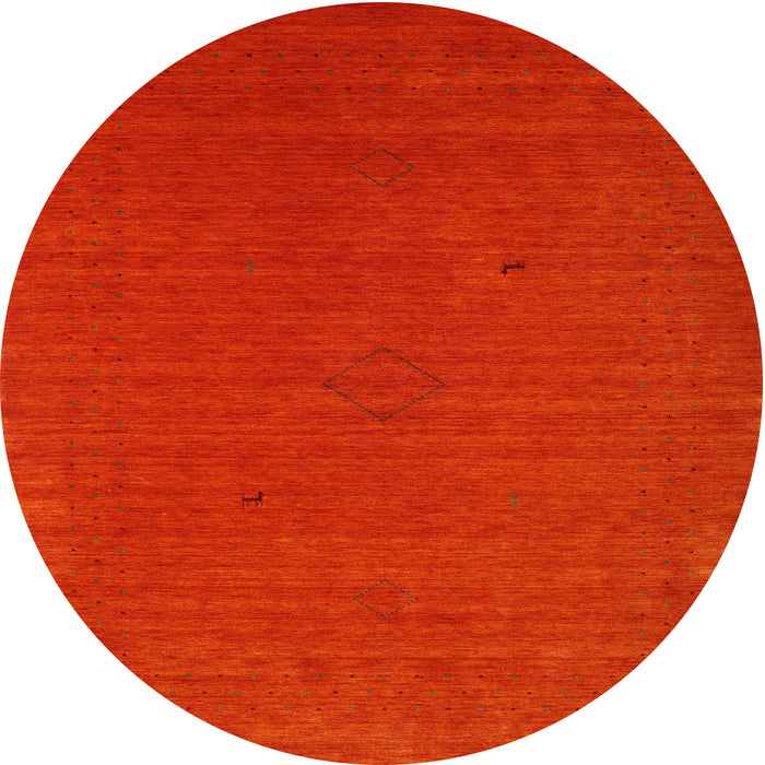 Round Machine Washable Contemporary Neon Red Rug, wshcon2321