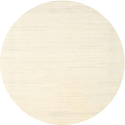 Round Contemporary Peach Beige Solid Rug, con2325