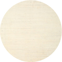 Round Contemporary Peach Beige Solid Rug, con2326