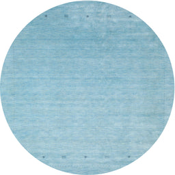 Round Machine Washable Contemporary LightSky Blue Rug, wshcon2327