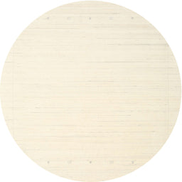 Round Contemporary Peach Beige Solid Rug, con2328