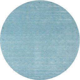 Round Contemporary Denim Blue Modern Rug, con2329