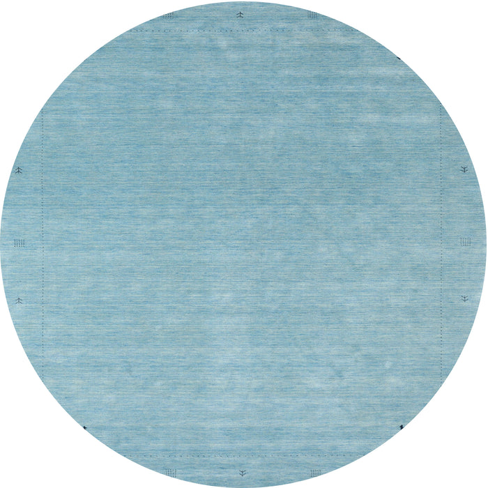 Round Machine Washable Contemporary Denim Blue Rug, wshcon2329
