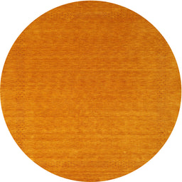 Round Machine Washable Contemporary Orange Red Rug, wshcon2334