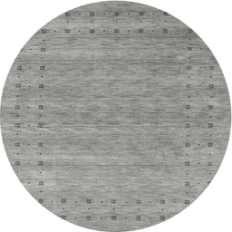 Round Contemporary Dark Gray Modern Rug, con2340