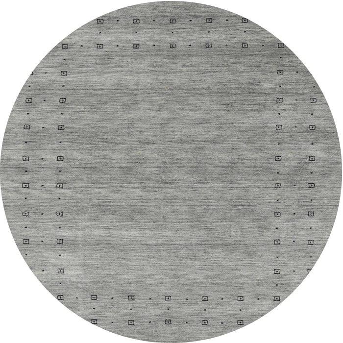 Round Machine Washable Contemporary Dark Gray Rug, wshcon2340