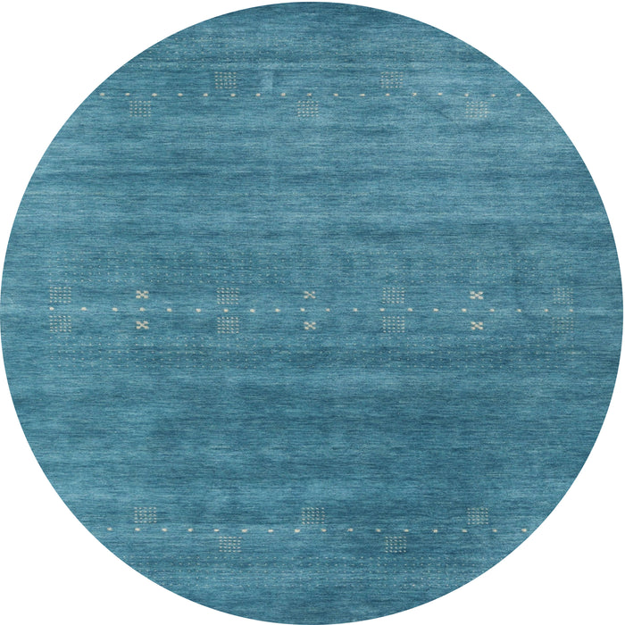 Round Contemporary Blue Ivy Blue Modern Rug, con2341