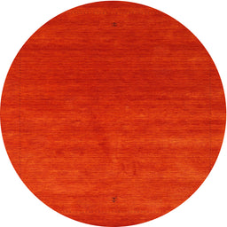 Round Machine Washable Contemporary Red Rug, wshcon2342