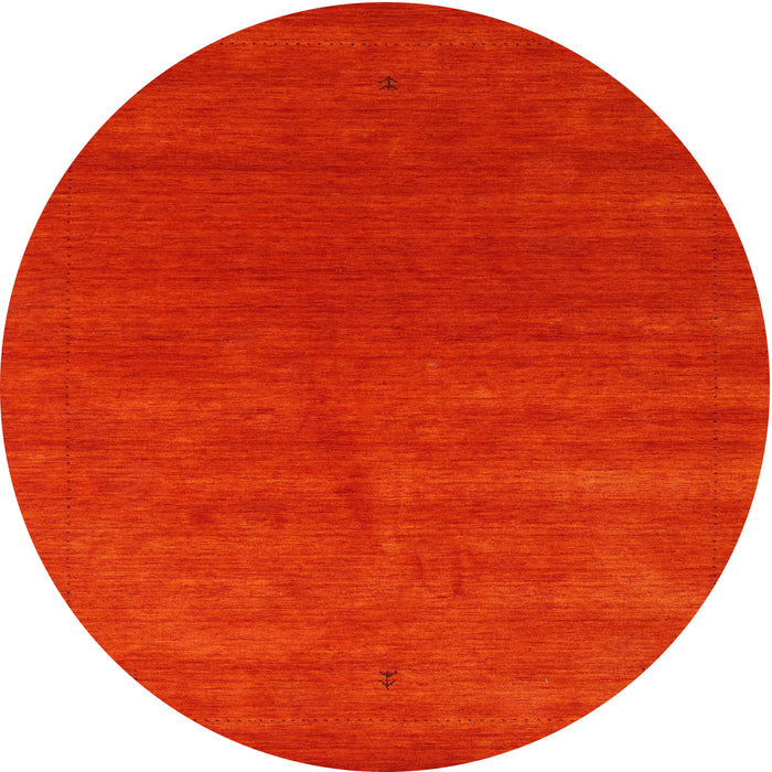 Round Contemporary Red Modern Rug, con2342