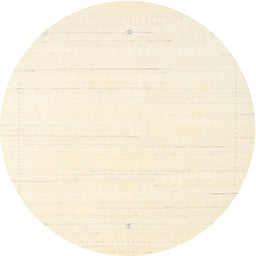 Round Contemporary Peach Beige Solid Rug, con2343