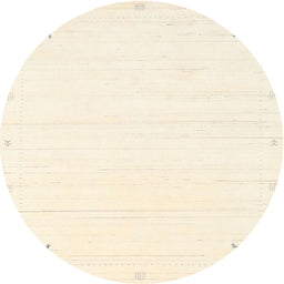 Round Machine Washable Contemporary Peach Beige Rug, wshcon2344