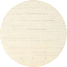 Round Contemporary Peach Beige Solid Rug, con2349