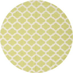 Round Contemporary Harvest Gold Trellis Rug, con2353