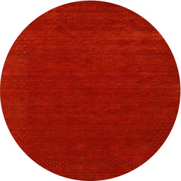 Round Machine Washable Contemporary Neon Red Rug, wshcon2357