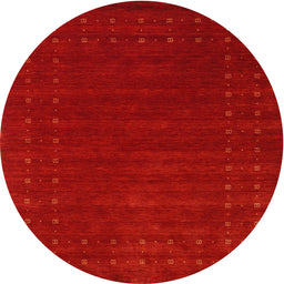 Round Machine Washable Contemporary Red Rug, wshcon2362