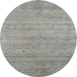 Round Contemporary Dark Gray Modern Rug, con2363