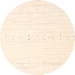 Round Contemporary Beige Solid Rug, con2365