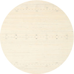 Round Machine Washable Contemporary Peach Beige Rug, wshcon2367