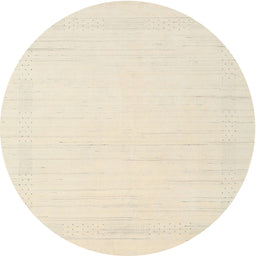 Round Contemporary Vanilla Gold Solid Rug, con2369