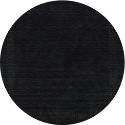 Round Contemporary Black Modern Rug, con2370