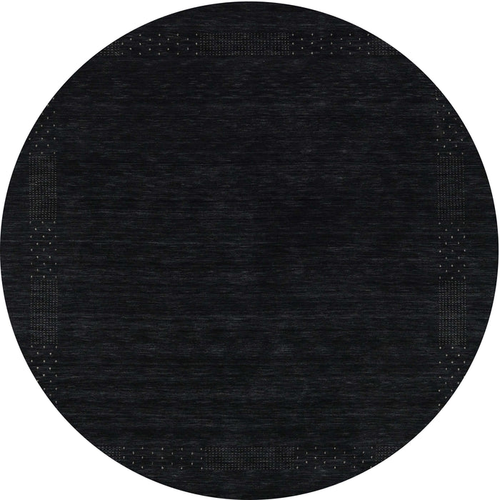 Round Contemporary Black Modern Rug, con2370