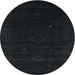 Round Contemporary Gunmetal Green Modern Rug, con2372