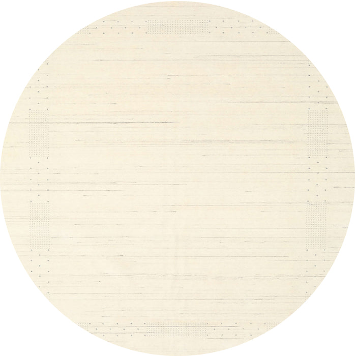 Round Contemporary Beige Solid Rug, con2374