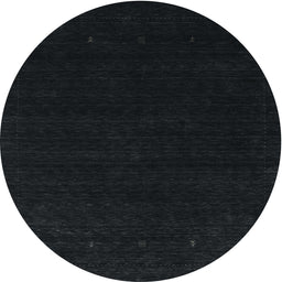 Round Machine Washable Contemporary Gunmetal Green Rug, wshcon2375