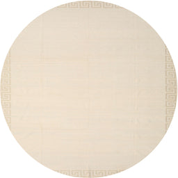 Round Machine Washable Contemporary Navajo White Rug, wshcon2377