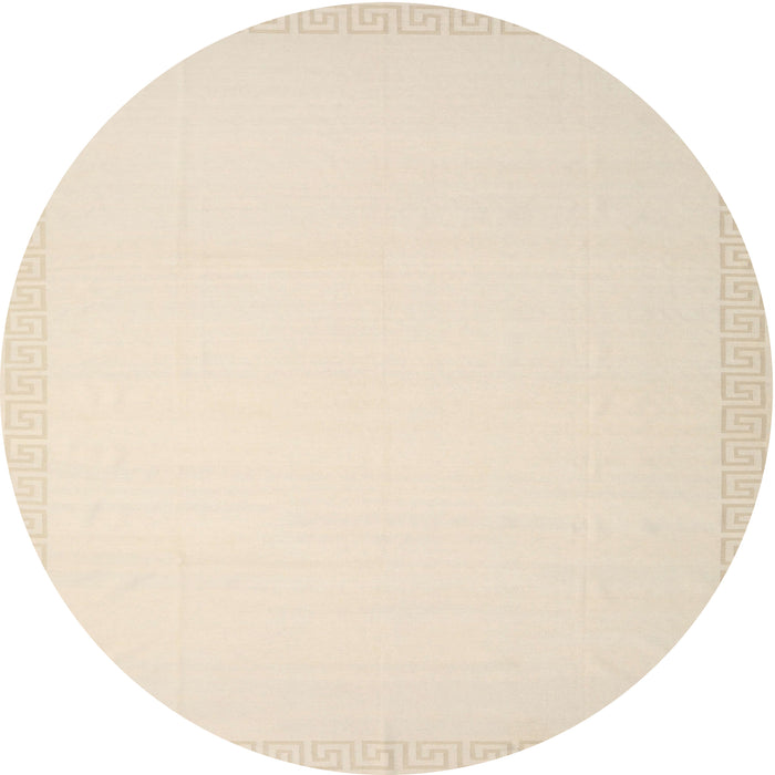 Round Machine Washable Contemporary Navajo White Rug, wshcon2377