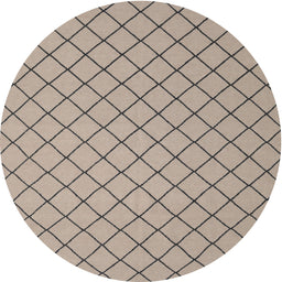 Round Contemporary Tan Brown Modern Rug, con2387