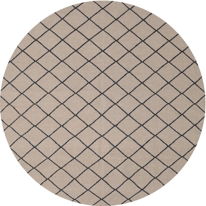 Round Machine Washable Contemporary Tan Brown Rug, wshcon2387