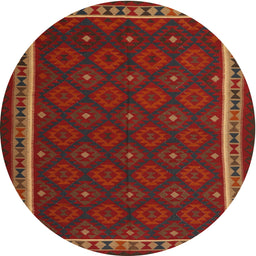 Round Machine Washable Contemporary Saddle Brown Rug, wshcon2390
