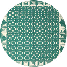 Round Contemporary Blue Green Modern Rug, con2392