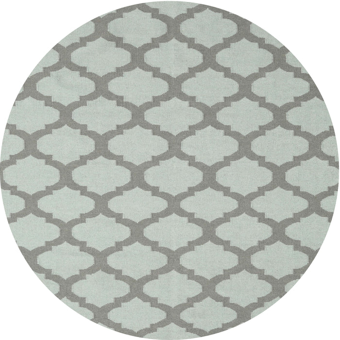 Round Machine Washable Contemporary Silver Gray Rug, wshcon2394