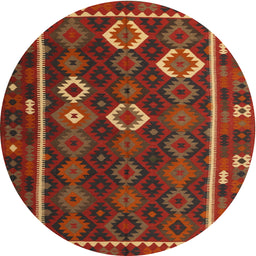Round Machine Washable Contemporary Saddle Brown Rug, wshcon2400