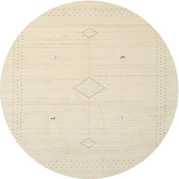 Round Machine Washable Contemporary Vanilla Gold Rug, wshcon2401