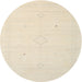 Round Machine Washable Contemporary Vanilla Gold Rug, wshcon2401