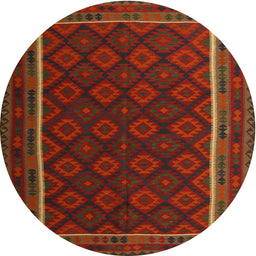 Round Machine Washable Contemporary Saddle Brown Rug, wshcon2402