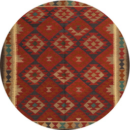 Round Machine Washable Contemporary Sienna Brown Rug, wshcon2404