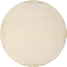 Round Machine Washable Contemporary Navajo White Rug, wshcon2407