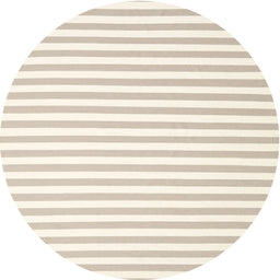 Round Contemporary Beige Solid Rug, con2414