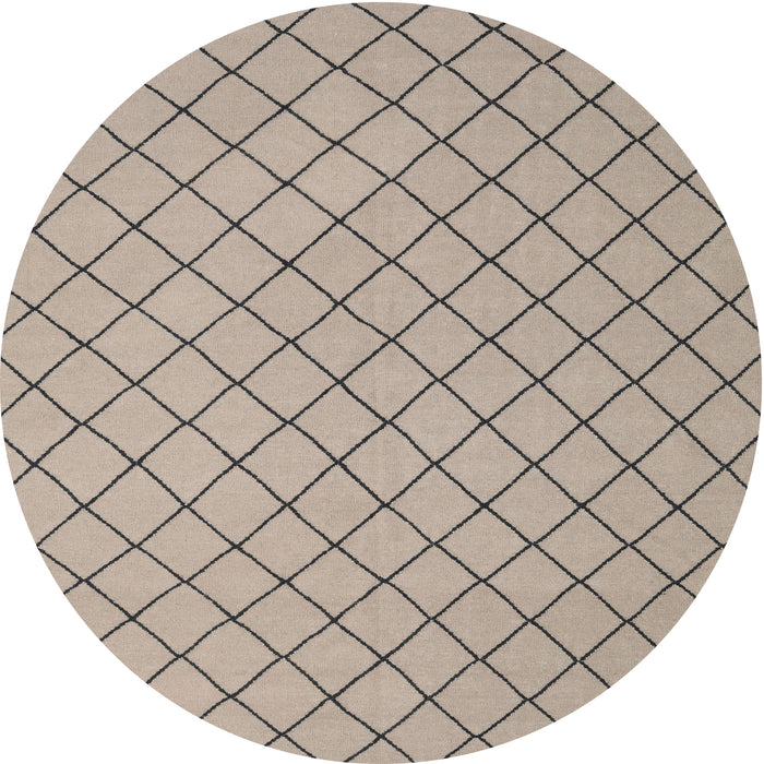 Round Contemporary Tan Brown Solid Rug, con2417