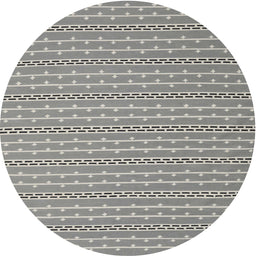 Round Contemporary Dark Gray Modern Rug, con2425