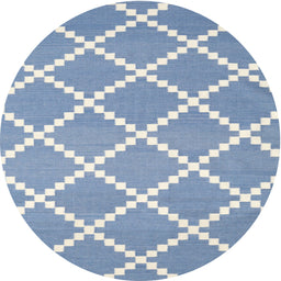 Round Machine Washable Contemporary Light Steel Blue Rug, wshcon2428