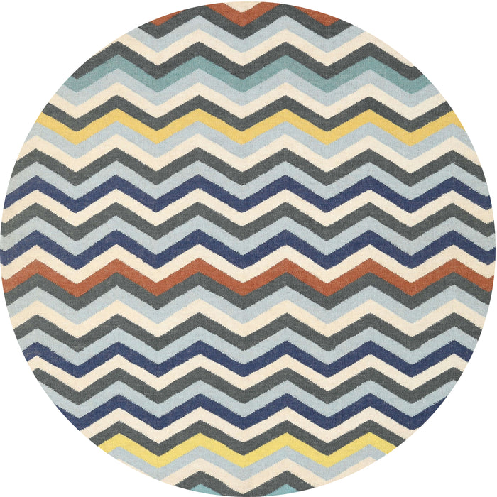 Round Contemporary Gray Modern Rug, con2429