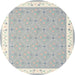 Round Contemporary Dark Gray Modern Rug, con2436