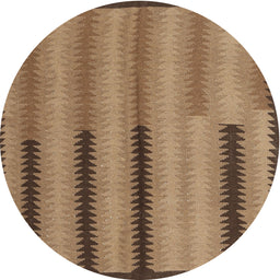Round Machine Washable Contemporary Saddle Brown Rug, wshcon2439
