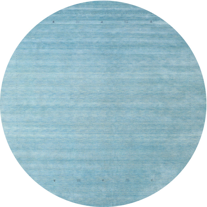 Round Machine Washable Contemporary Sky Blue Rug, wshcon2441